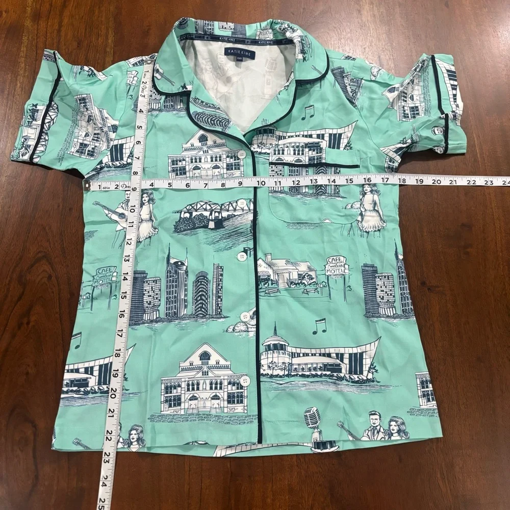 Katie Kime Nashville Toile Tennessee Short Matching Pajama Set Size XXS Western - Picture 4 of 7